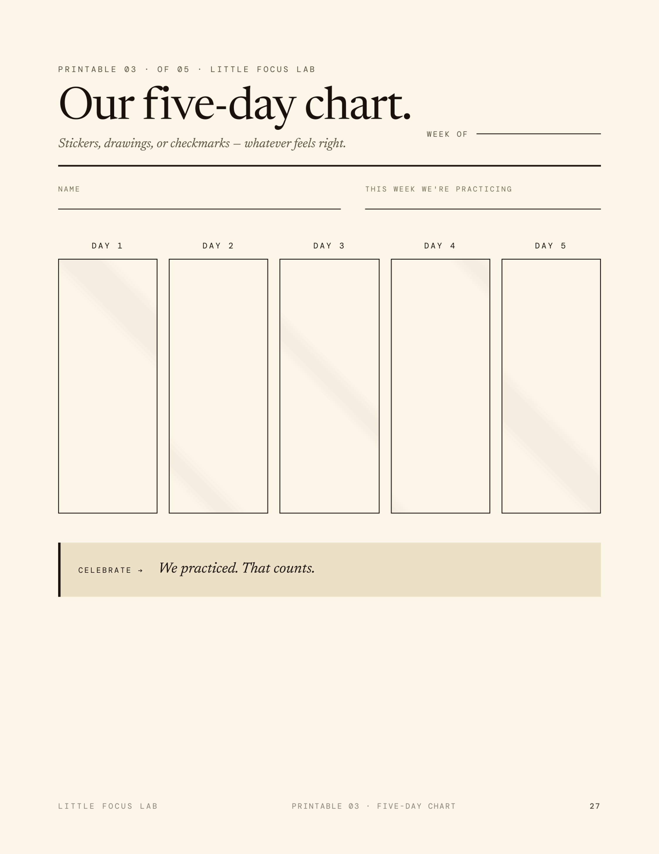 Printable activity wheel
